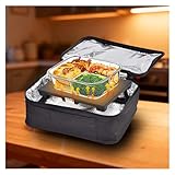 RVOWTAGL Taper Electrico para Comida 12V/24V/110V/220V,60W, Porta Comida Electrico con Bolsa Isotérmica, para Coche/Casa/Oficina/Viaje