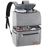 Lifewit Mochila Nevera 24L (30 Latas), Mochila Termica Isotermica Grande, Nevera Portatil Porta Alimentos Doble impermeabilidad, Cooler Bag para Picnic/Playa/Barbacoa/Camping/Trabajo/Viajes, Gris
