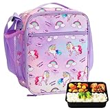 QWEPU Bolsa de Almuerzo Niño,Mochila Unicornio, Bolsa de almuerzo para niños, encantadora bolsa de almuerzo reutilizable, Bag Para el Viaje de Picnic de la Escuela.21.5 * 25 * 9CM