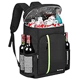 besrey - Mochila térmica de 30 litros, bolsa térmica, mochila isotérmica, portaalmuerzos, mantiene los alimentos calientes o fríos. para camping, pícnic, barbacoa, eventos (negro)