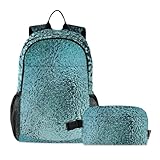 famyily Mochila y lonchera con textura de vidrio esmerilado verde para niños y niños, mochila escolar con fiambrera, mochilas y lonchera para niños 7-10