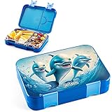 Jarlson Fiambrera para niños con 6 compartimentos TONI – fiambrera de tritan – caja de almuerzo a prueba de fugas – Lunch box jardín de infantes, escuela
