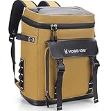 VS VOGSHOW Mochila Nevera 30 l, Térmica de Picnic Aislada, de Refrigeración, Bolsa Multiusos para Acampar, Familia al Aire Libre, BBQ, Compras, Viajes, Pesca y Playa Khaki