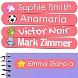 50 Etiquetas Adhesivas Personalizadas, de 6x1 cms, para marcar objetos, libros, fiambreras, etc.