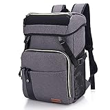 YOUNGOA Mochila Nevera Isotermica, Portatil, de Gran Capacidad, 30L, Bolsa Térmica, Impermeable para Familiares, Playa/Picnic/Camping/Barbacoa/Senderismo, Gris Oscuro