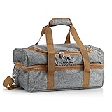 CampFeuer Bolsa Térmica de Picnic para 4 Personas | Bolsa de Picnic con 20 Piezas | Color Gris | Bolsa con Vajilla, Cubiertos y Bolsillos Laterales | Bolsa Termica Porta Alimentos Bolsa Acampar