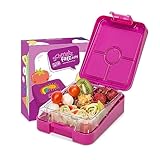 schmatzfatz easy - Fiambrera infantil, caja bento con compartimentos variables, táper (Morado)