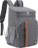 QINGLOU Mochila Nevera Isotermica, Bolsa de Picnic, Bolsa Térmica Porta Alimentos Bolsa de Compra para Picnic, La Playa, Almuerzo, Barbacoa - Mochila Grande (A.Gris)