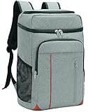 Mochila Nevera Isotermica Bolsa Refrigeradora Equipo Térmico Impermeable para Mantener Frío Caliente Comidas y Bebidas para la Playa Verano Camping Picnics Senderismo (27 litros Gris)