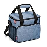 Tatay Bolsa Termica Porta Alimentos Impermeable - Urban Food Picnic 11L | Triple Capa Aislante | Cuerpo Semirrígido | 4 Bolsillos | Bandolera Extraíble | 28,5x21x24cm, Azul Denim