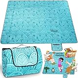 KIMIGO Manta de Picnic Impermeable 200x200 CM - Alfombra Exterior con Base Aluminio,Lavable y Antarena para Playa,Camping,Barbacoa