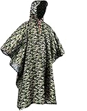 flintronic Poncho de Lluvia Impermeable, 3 en 1 Multifuncional Chubasquero Ligero Transpirable Ultrafino/Estera/Toldo Manta, Chubasqueros Impermeable de Camping para Aire Libre Picnic, Senderismo